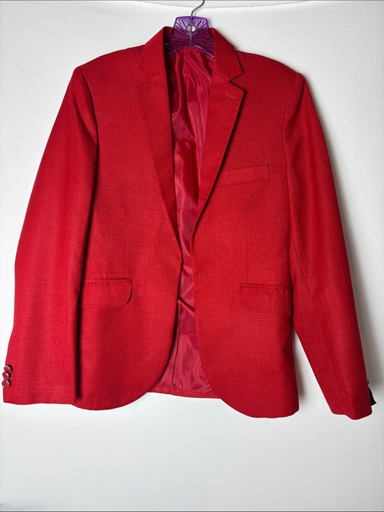 Tak Poshan Other - Kids Red Blazer - Tailored Single-Breasted Jacket